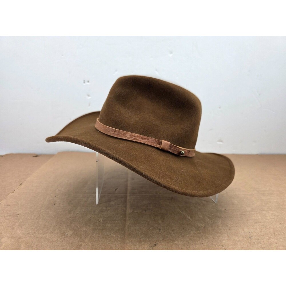 Bailey Lite Felt Crushable Wool Hat Olive Brown USA Made Size Medium Pathfinder